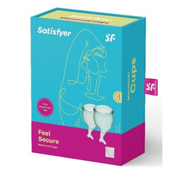 Набор темно-зеленых менструальных чаш Feel secure Menstrual Cup Набор темно-зеленых менструальных чаш Feel secure Menstrual Cup