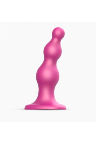 Розовый стимулятор-ёлочка Dildo Plug Beads Framboise Size M - 15 см.