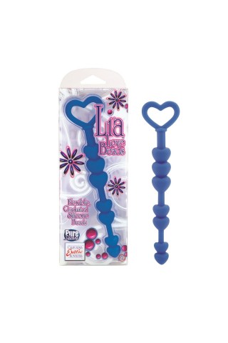 Синие анальные бусы LIA LOVE BEADS - 17,8 см.