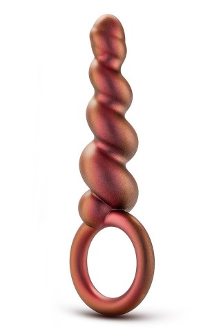 Коричневый анальный стимулятор Spiral Loop Copper Anal Plug - 13,3 см.