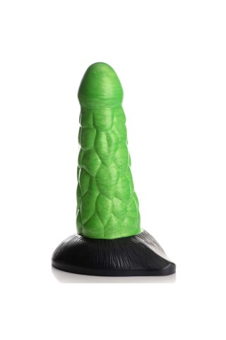 Зеленый фантазийный фаллоимитатор Reptile Thick Scaly Silicone Dildo - 19,1 см.