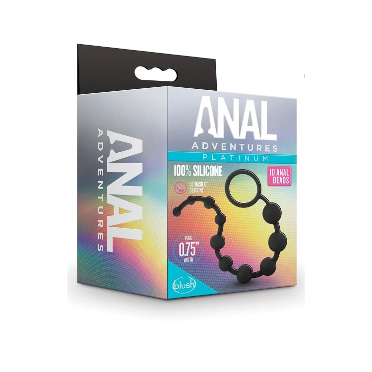 Черная анальная цепочка 10 Anal Beads - 31,8 см.