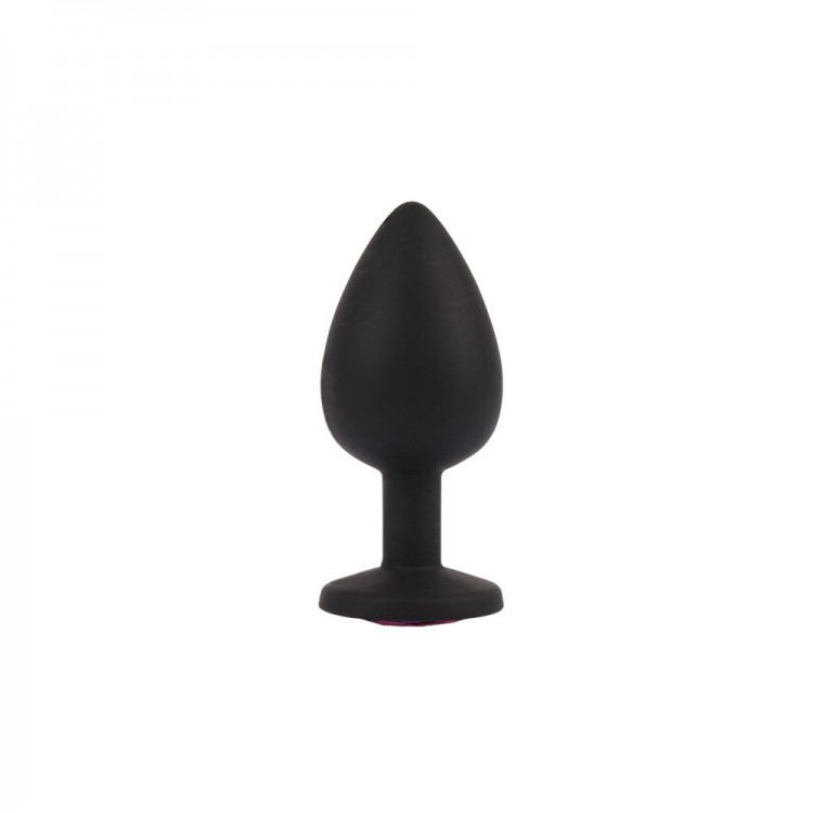 Черная анальная пробка с кристаллм Booty Fantasy Gem Plug L - 9,5 см.