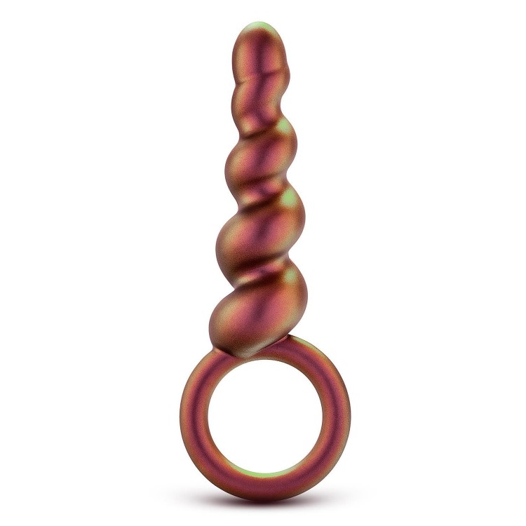 Коричневый анальный стимулятор Spiral Loop Copper Anal Plug - 13,3 см.