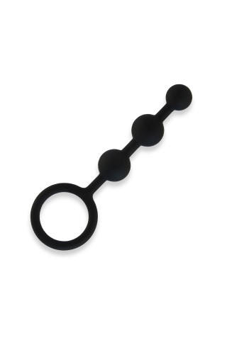 Черные силиконовые анальные бусы Silicone Anal Beads - 14 см.