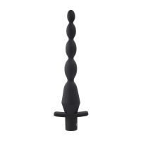 Черная анальная елочка с вибрацией Vibrating Butt Beads - 22 см.