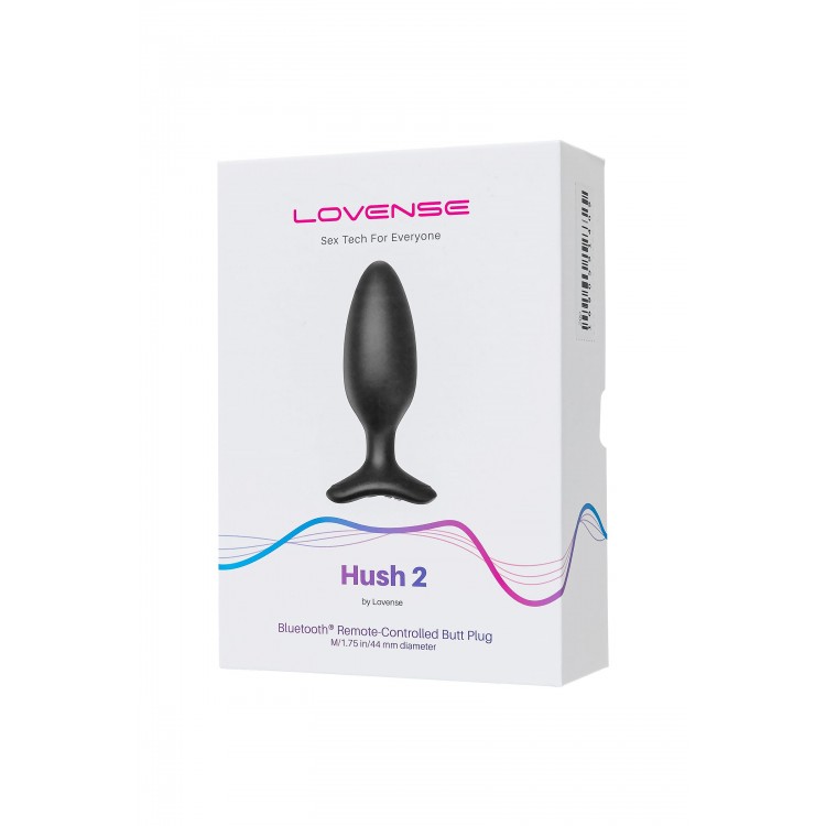 Черная анальная втулка LOVENSE Hush 2 (M) - 13,5 см.