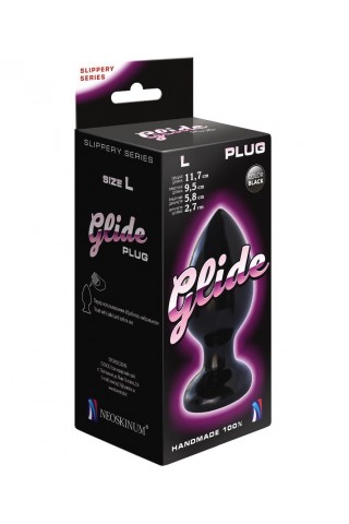 Черный анальный плаг Glide L - 11,7 см.