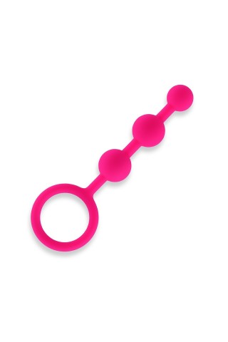 Розовые силиконовые анальные бусы Silicone Anal Beads - 14 см.