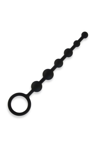 Черные силиконовые анальные бусы Silicone Anal Beads - 21 см.