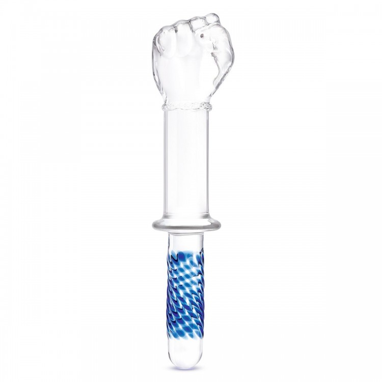 Стеклянный стимулятор в форме сжатой в кулак руки 11’’ Glass Fist Double Ended With Handle Grip - 28 см.