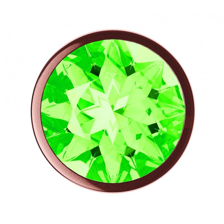 Пробка цвета розового золота с лаймовым кристаллом Diamond Emerald Shine S - 7,2 см.