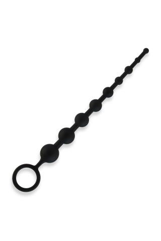 Черные силиконовые анальные бусы Silicone Anal Beads - 30 см.