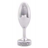 Серебристая анальная втулка Doxy Smooth Butt Plug - 10,5 см.