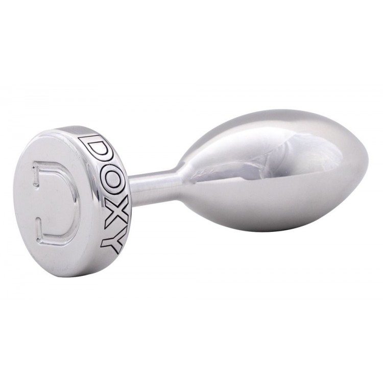 Серебристая анальная втулка Doxy Smooth Butt Plug - 10,5 см.