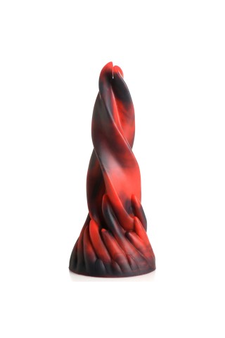 Красно-черный фантазийный фаллоимитатор Hell Kiss Twisted Tongues Silicone Dildo - 18,8 см.