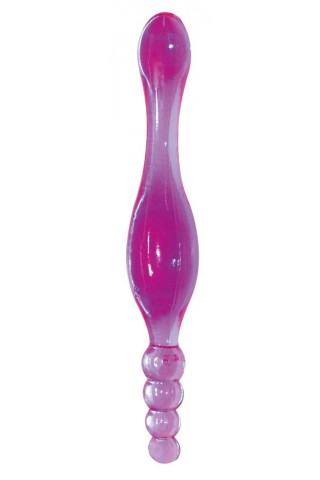 Фиолетовый двусторонний фаллоимитатор Galaxia - 20 см.