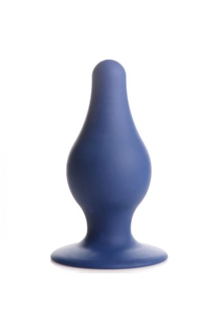 Синяя анальная пробка Squeezable Tapered Large Anal Plug - 10,4 см.