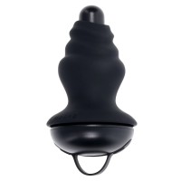 Черный вибростимулятор со съёмной насадкой Echo - 15,3 см.