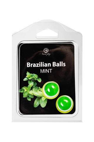 Набор из 2 шариков с массажным маслом Brazilian Balls с ароматом мяты