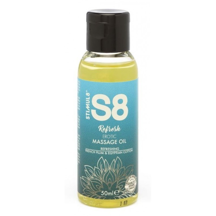 Массажное масло S8 Massage Oil Refresh с ароматом сливы и хлопка - 50 мл.