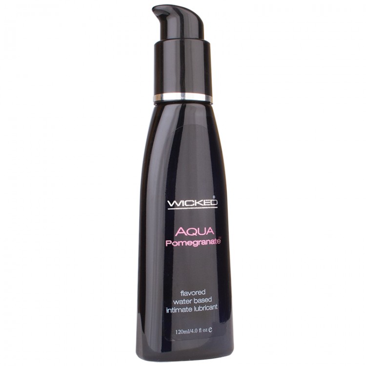 Лубрикант со вкусом граната Wicked Aqua Pomegranate - 120 мл.