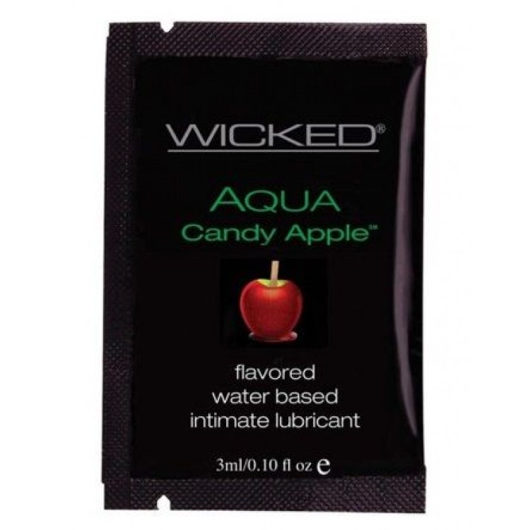 Лубрикант с ароматом сахарного яблока WICKED AQUA Candy Apple - 3 мл.