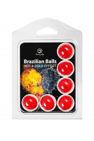 Набор из 6 шариков с массажным маслом Brazilian Balls с охлаждающим и разогревающим эффектом