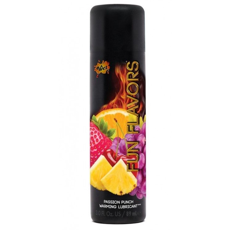 Разогревающий лубрикант Fun Flavors 4-in-1 Passion Punch с ароматом фруктов - 89 мл.