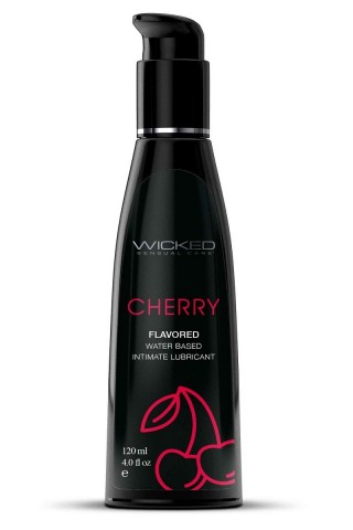 Лубрикант с ароматом сладкой вишни WICKED AQUA Cherry - 120 мл.