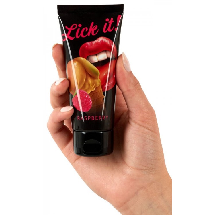 Съедобная смазка Lick It с ароматом малины - 100 мл. Съедобная смазка Lick It с ароматом малины - 100 мл.