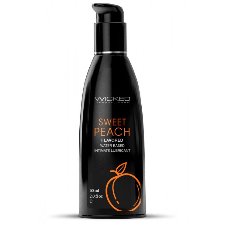 Лубрикант с ароматом спелого персика WICKED AQUA Sweet Peach - 60 мл.