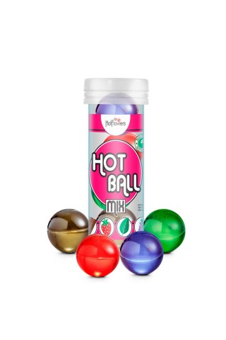 Ароматизированный лубрикант Hot Ball Mix на масляной основе (4 шарика по 3 гр.)