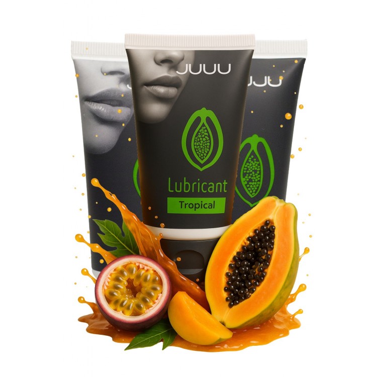 Набор из 3 съедобных лубрикантов JUJU со вкусом тропических фруктов