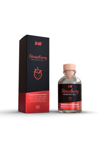 Массажный гель с ароматом клубники Strawberry - 30 мл.