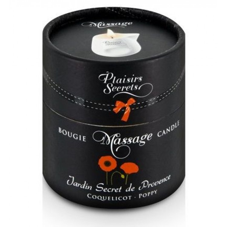 Массажная свеча с ароматом мака Jardin Secret De Provence Coquelicot - 80 мл.