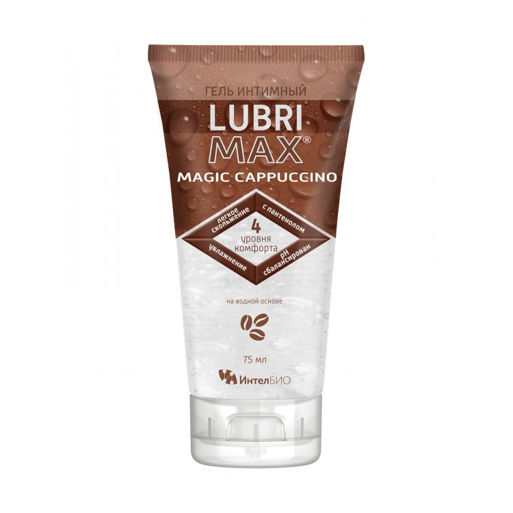 Интимный гель-смазка на водной основе Lubrimax Magic Cappuccino - 75 мл.