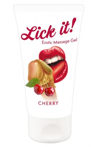 Лубрикант на водной основе Lick it! Cherry с ароматом вишни - 50 мл.