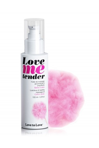 Съедобное согревающее массажное масло Love Me Tender Cotton Candy с ароматом сладкой ваты - 100 мл.