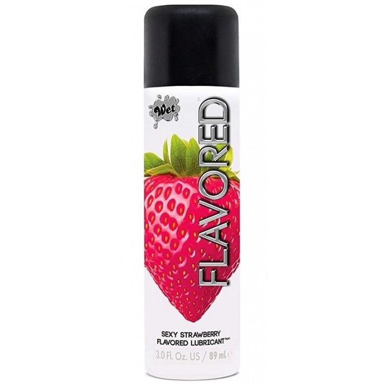 Лубрикант Wet Flavored Sexy Strawberry с ароматом клубники - 89 мл.