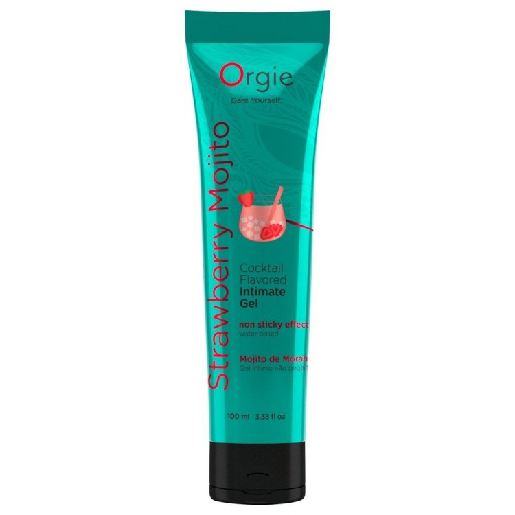 Съедобный интимный гель Orgie Lube Tube Cocktail Strawberry Mojito - 100 мл.