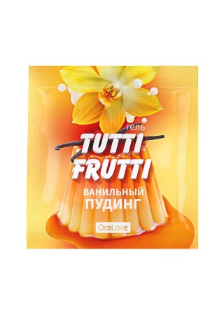 Пробник гель-смазки Tutti-frutti со вкусом ванильного пудинга - 4 гр.
