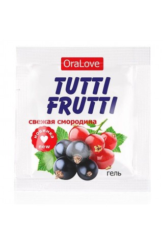 Гель-смазка Tutti-frutti со вкусом смородины - 4 гр.