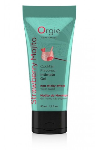 Съедобный интимный гель Orgie Lube Tube Cocktail Strawberry Mojito - 50 мл.