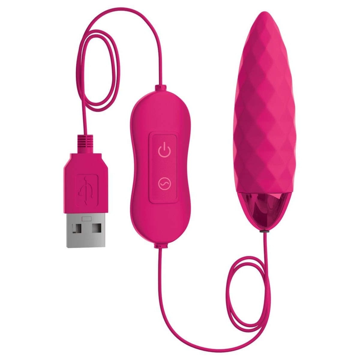 Розовая, рельефная, работающая от USB вибропуля Fun купить с доставкой ...